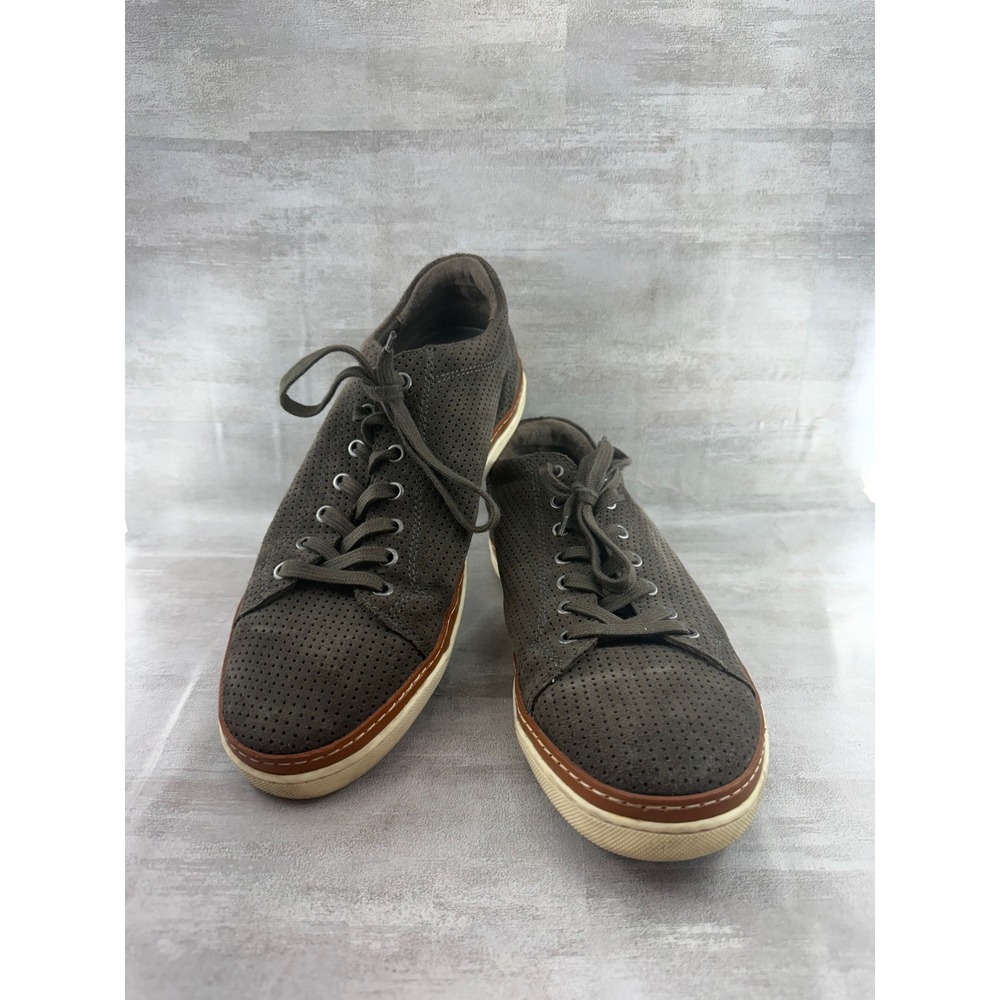 Allen Edmonds Porter Olive Green Perforated Suede Sneakers Men Sz 10.5D